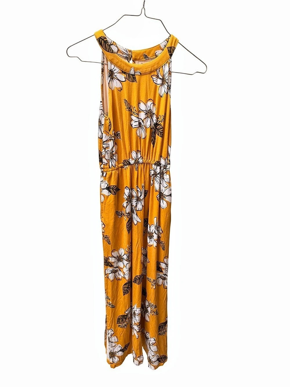 Bixby Floral Maxi Dress in Mustard & White Girls Size Medium